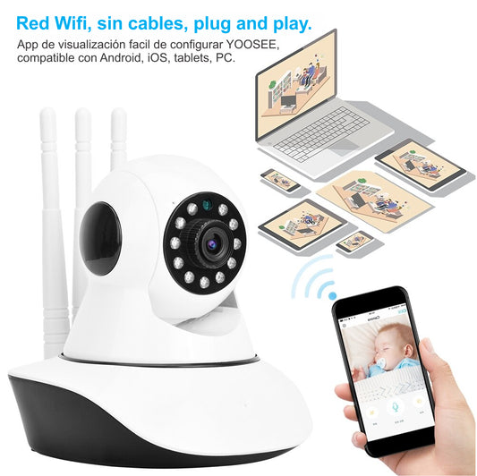 Cámara De Seguridad Ip Wifi Robot 1080p Full Hd 360° 3 Antenas